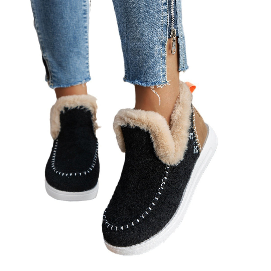 Women's Cozy Felt Slippers with Teddy Lining and Non-Slip Sole Mune Fashion