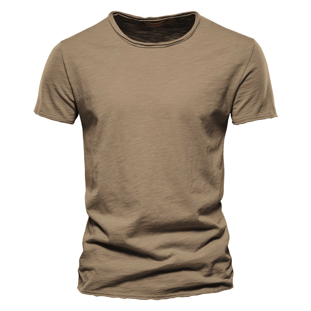 Men's lightweight cotton shirt with round neckline and slim fit Mune Fashion