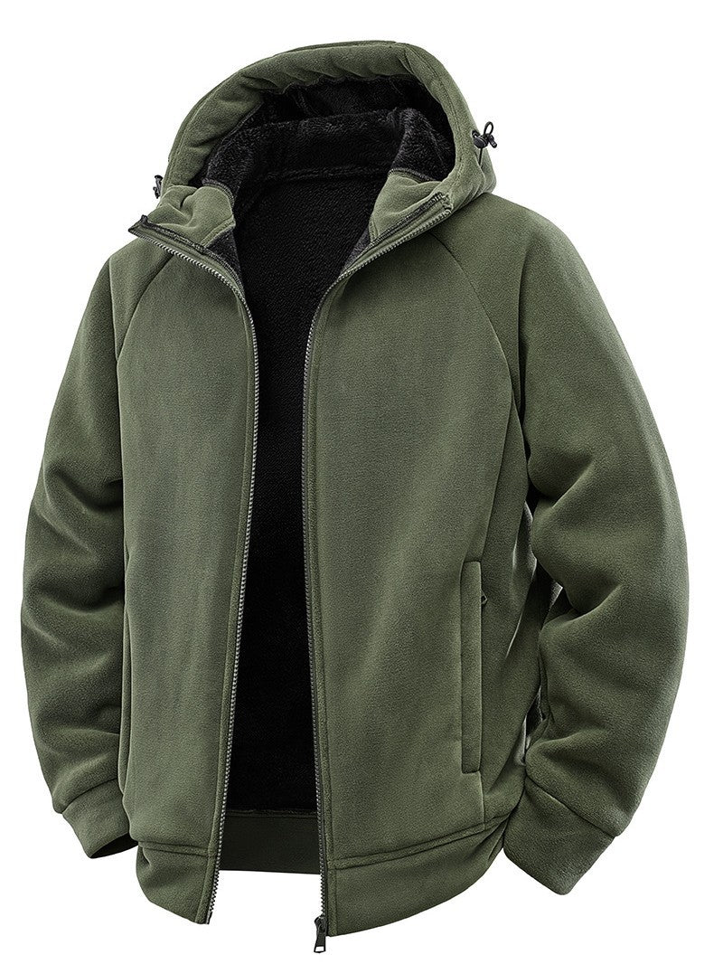 Men's Padded Hooded Fleece Jacket with Teddy Lining and Full-Length Zip Mune Fashion