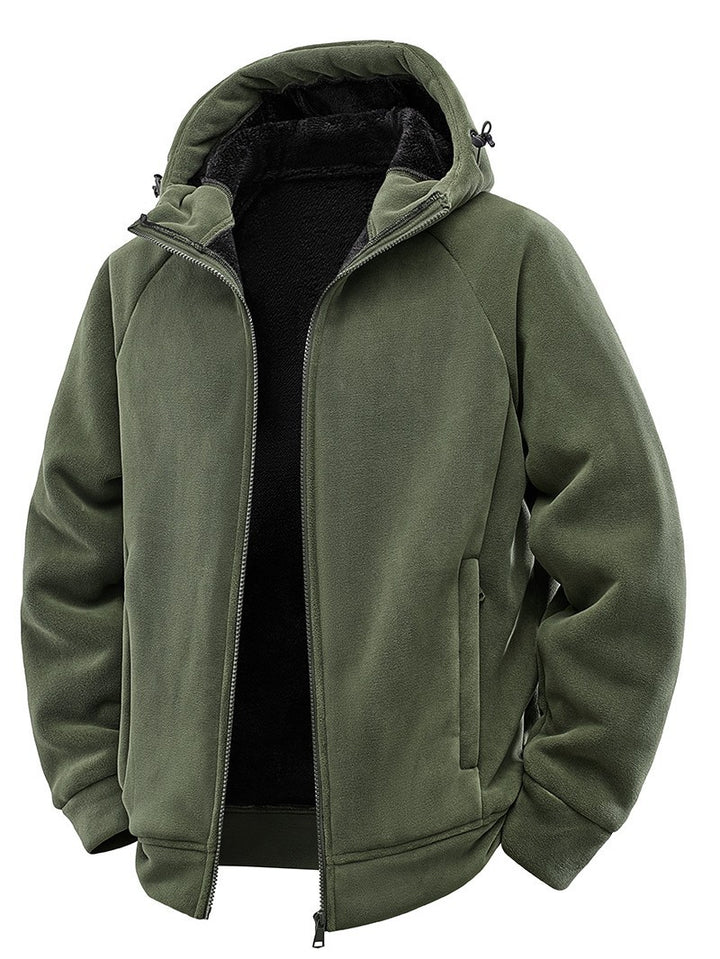 Men's Padded Hooded Fleece Jacket with Teddy Lining and Full-Length Zip Mune Fashion