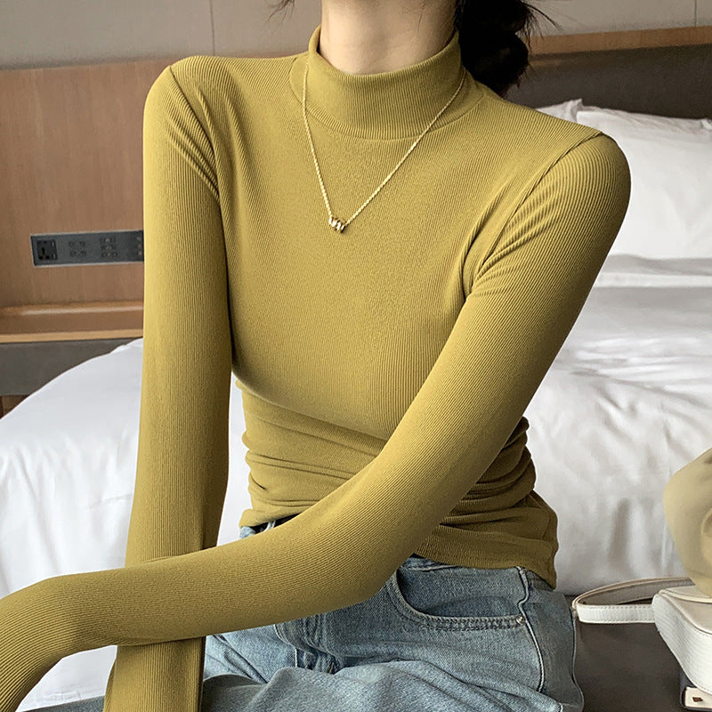 Ladies Elegant and Figure-hugging Long Sleeve Roll Neck Top Mune Fashion