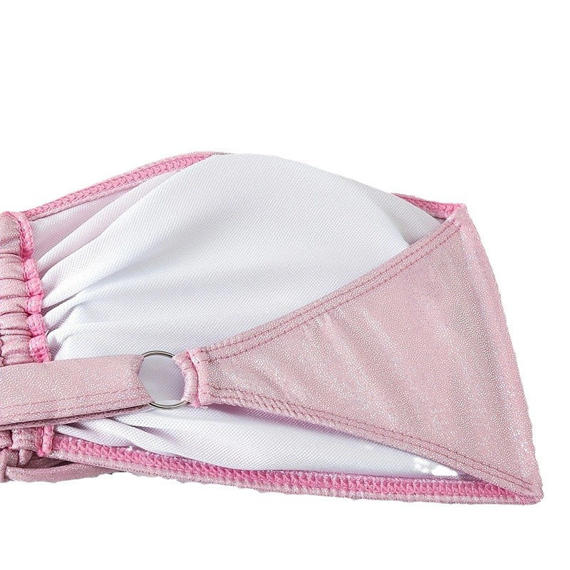 Ladies Shimmering Bandeau Bikini Set Mune Fashion
