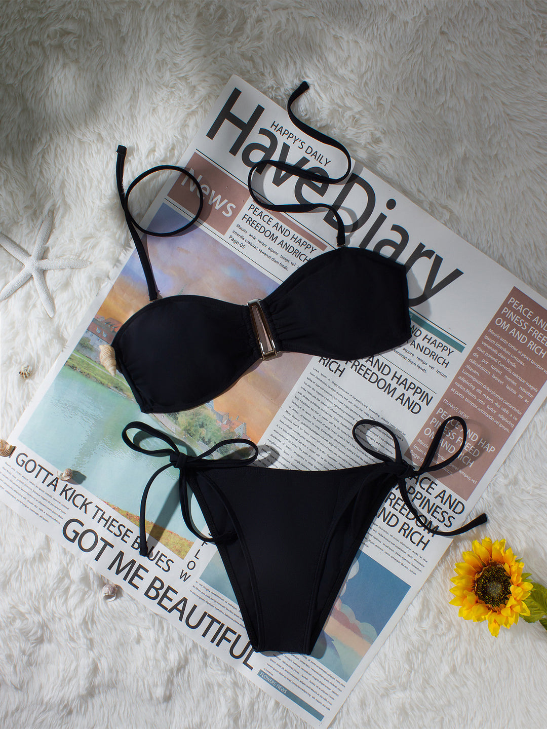 Women's bandeau bikini with adjustable straps and elegant detail Mune Fashion