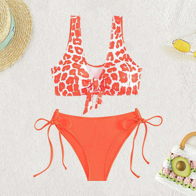 Women's triangle bikini with stylish animal motif and adjustable straps Mune Fashion