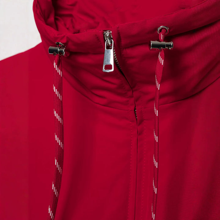 Women Short Oversize Utility Jacket with High Stand Collar, Drawstring and Elastic Hem Mune Fashion