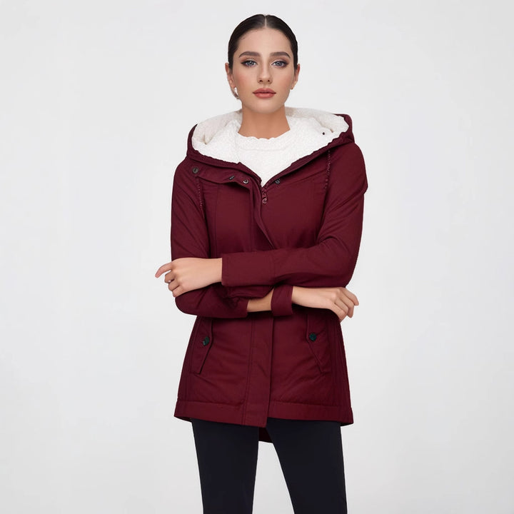 Women's parka with teddy lining, hood, and tailored silhouette Mune Fashion