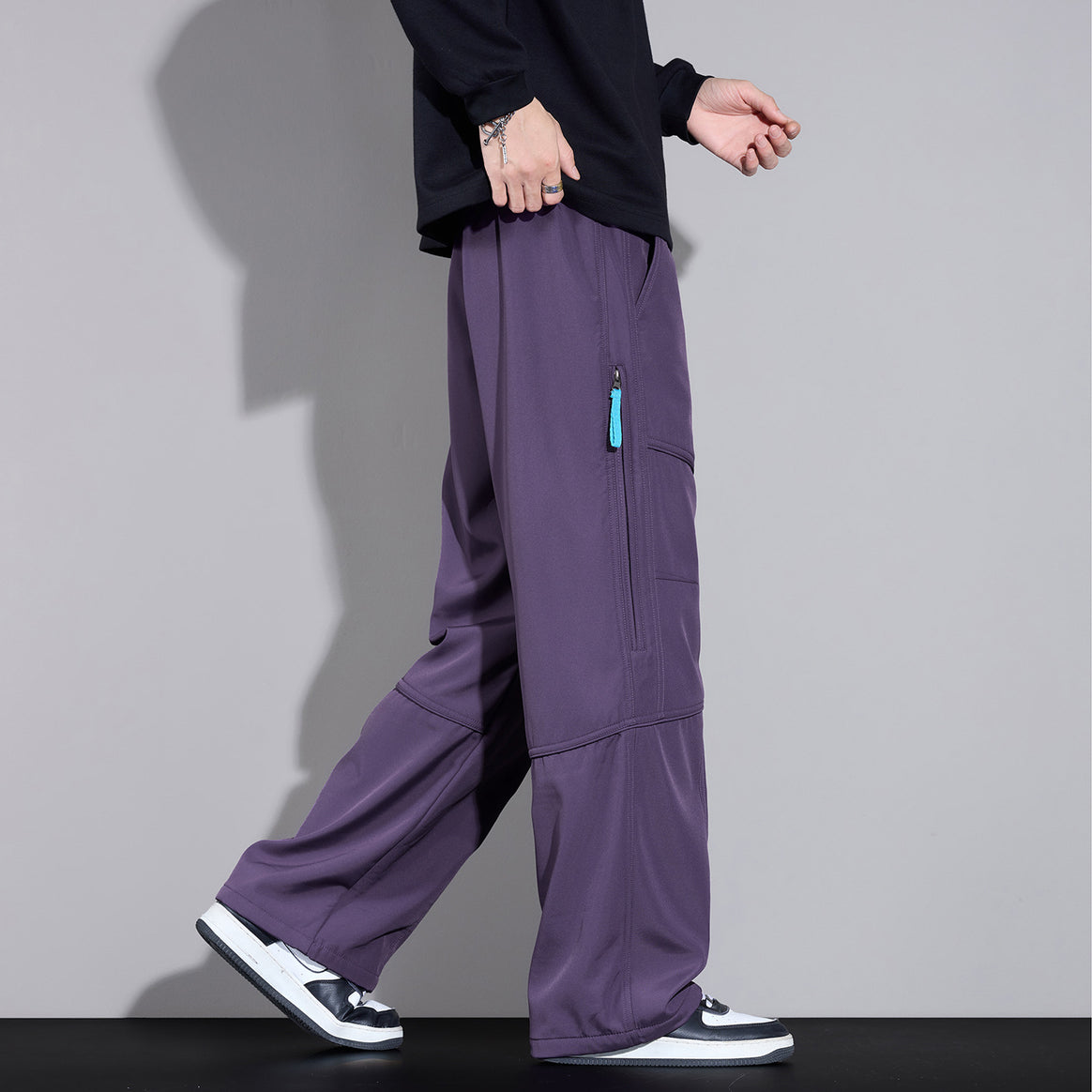 Men's Loose-Fitting Cargo Pants with Drawstring, Knee Panels and Multi-Pockets Mune Fashion