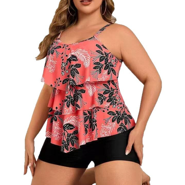 Damen Tankini-Oberteil mit modernem Rüschendesign und elastischem Schnitt Echo Archiv