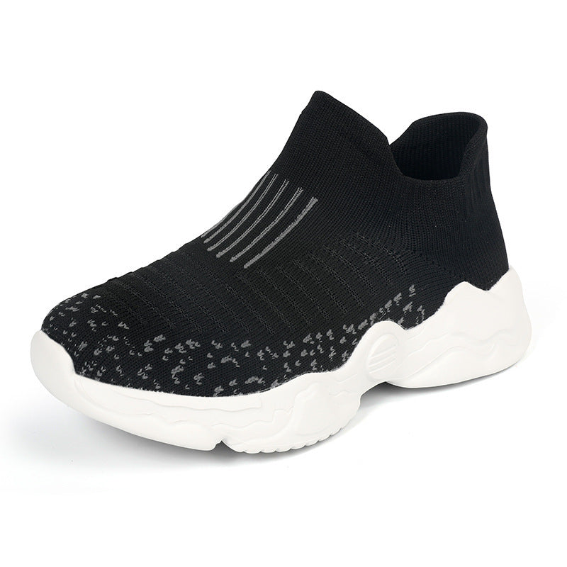 Ladies' breathable knitted sneakers with sock-like shaft and cushioning platform sole Mune Fashion