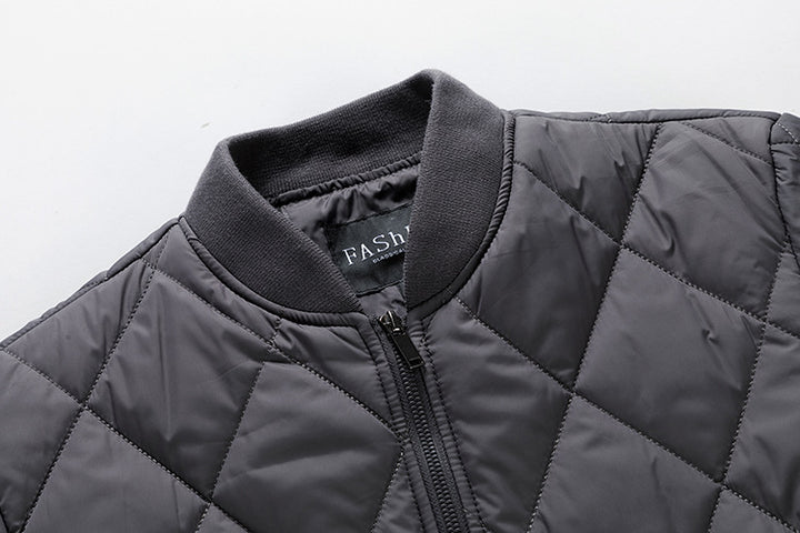 Men's quilted, lightweight padded bomber jacket with diamond quilting Mune Fashion