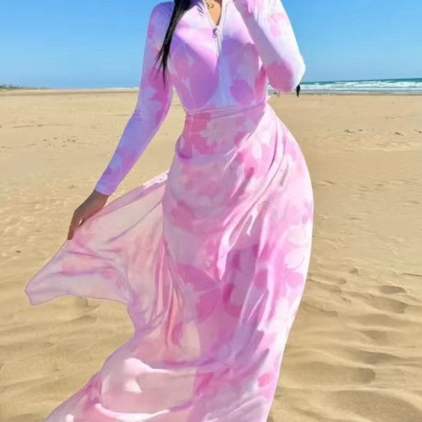 Women’s beach dress with zipper and long sleeves Mune Fashion