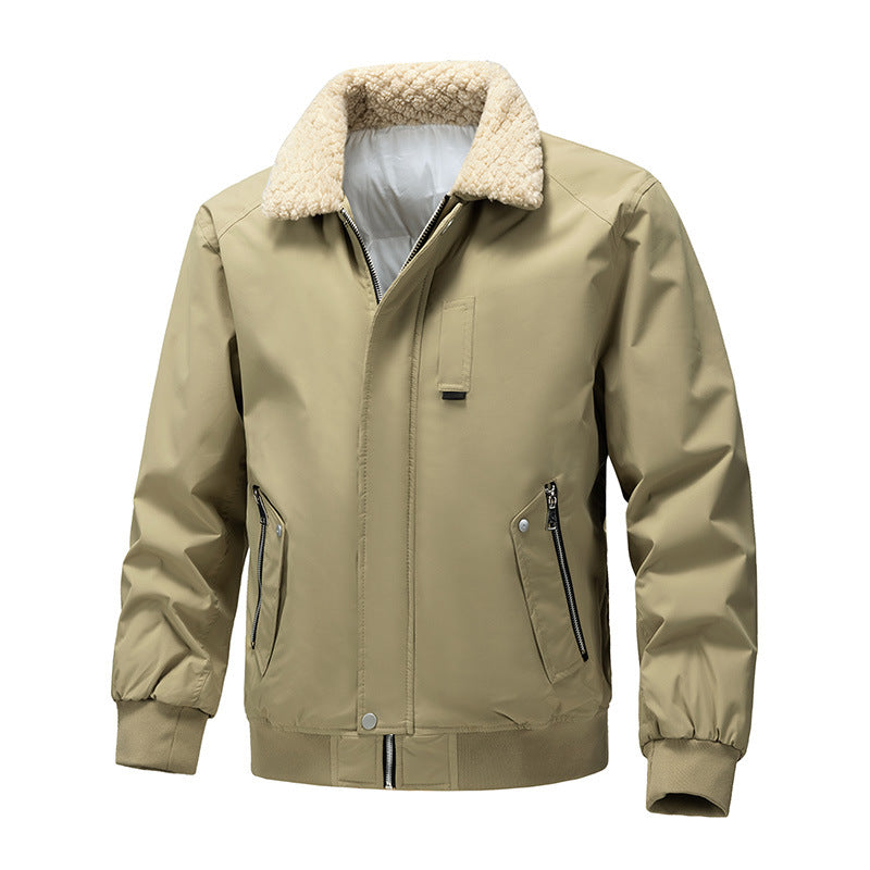 Men's bomber jacket with teddy collar and water-repellent outer material Mune Fashion