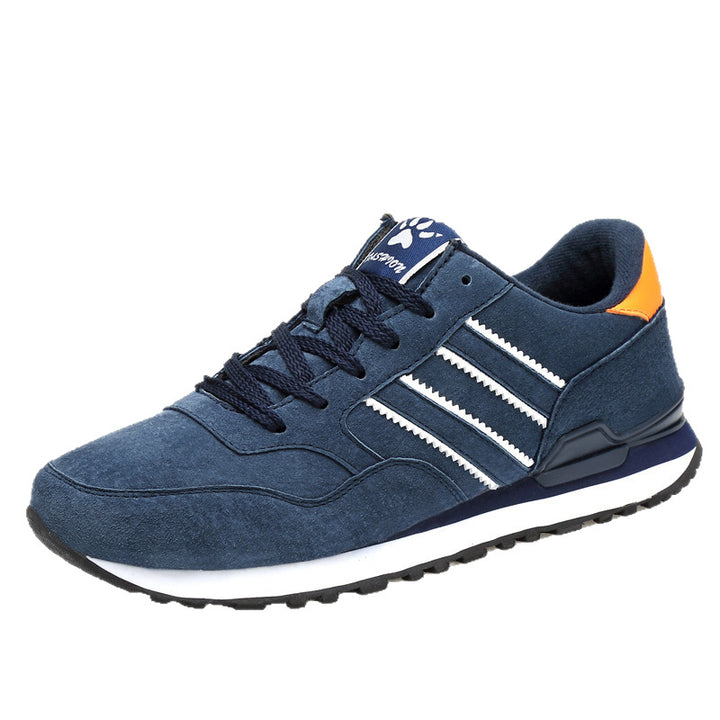 Men's Retro Suede Running Sneakers with Padded Heel Collar and Treaded Rubber Sole Mune Fashion
