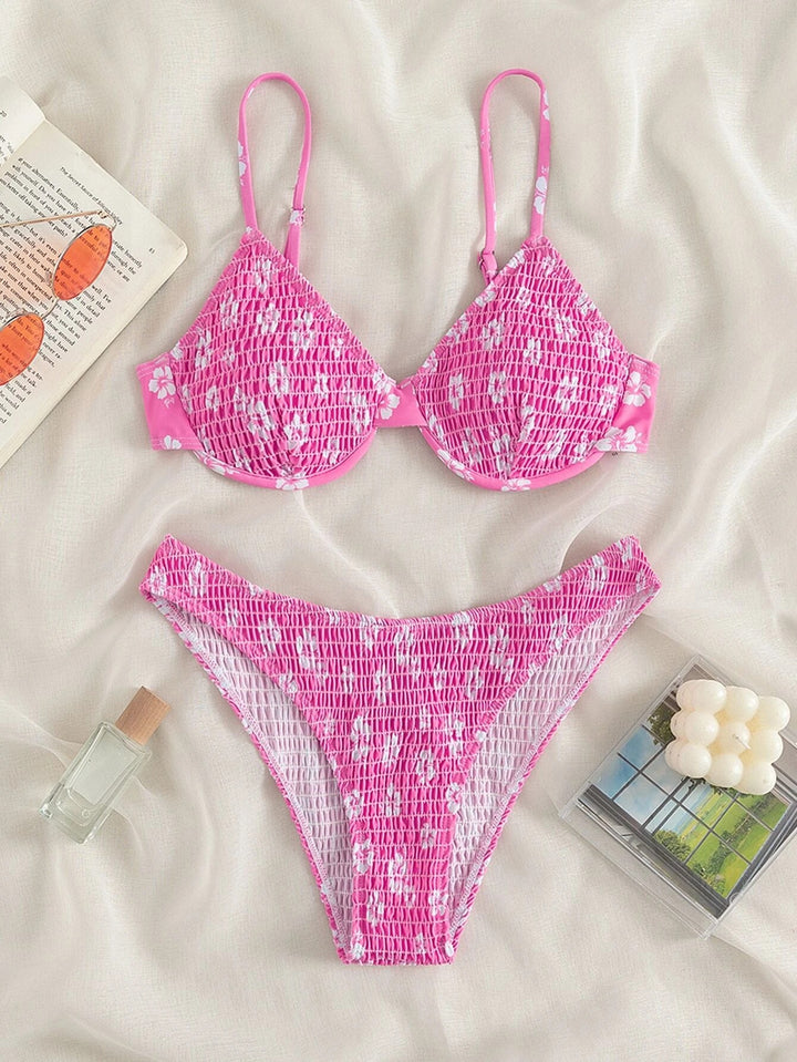 Women's High-Waisted Bikini with Padded Top and Adjustable Straps Mune Fashion