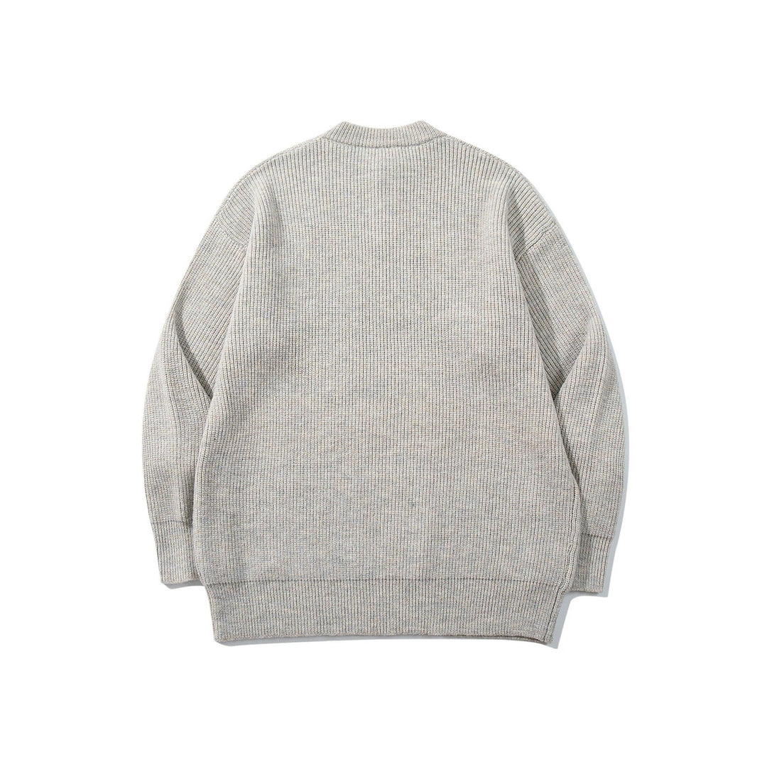 Men's chunky knit henley pullover with half button placket and ribbed cuffs Mune Fashion