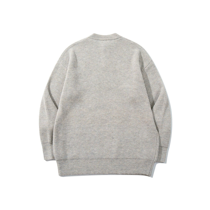 Men's chunky knit henley pullover with half button placket and ribbed cuffs Mune Fashion