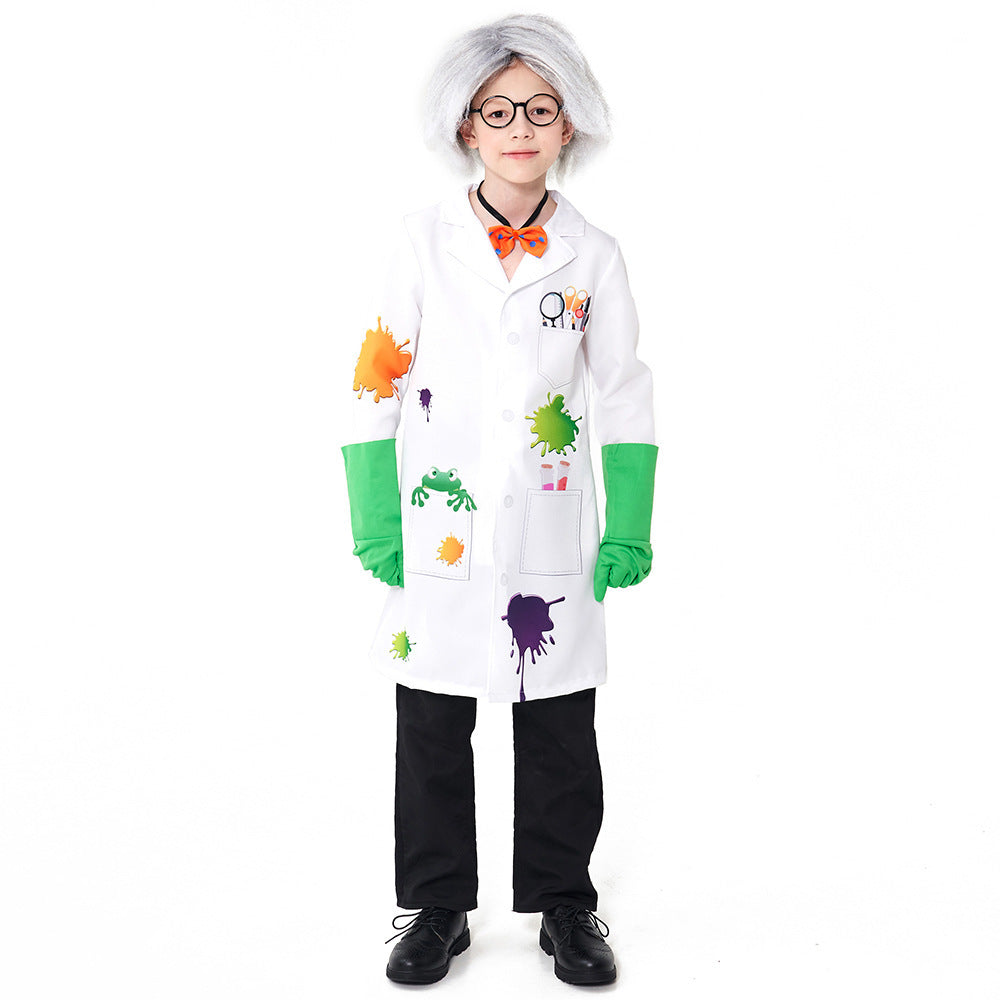 Unisex Lab Coat Costume with Funny Accessories Mune Fashion
