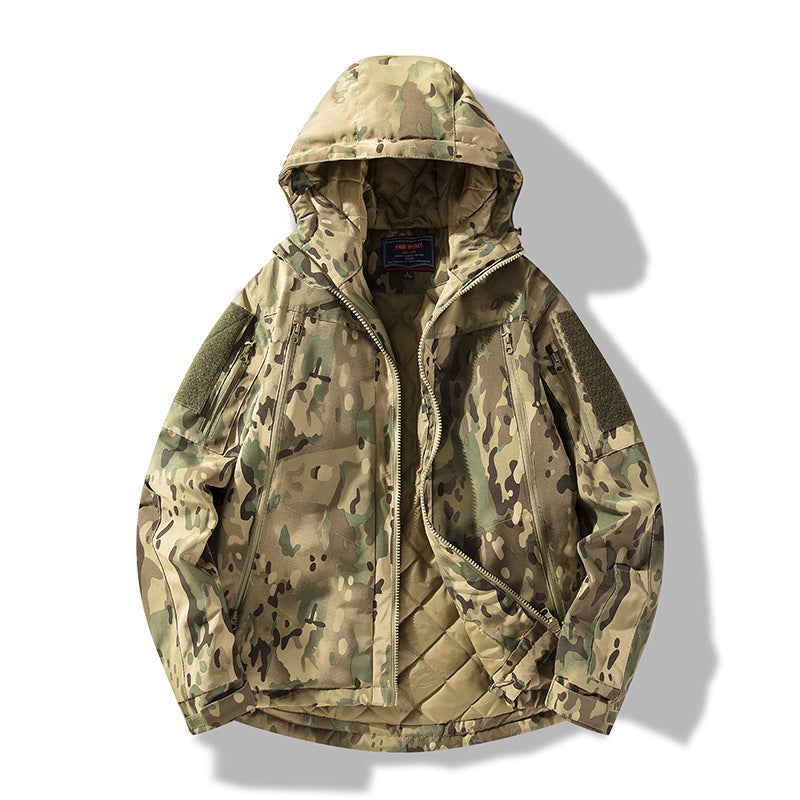Men's quilted tactical winter jacket with hood and water-repellent outer material Mune Fashion