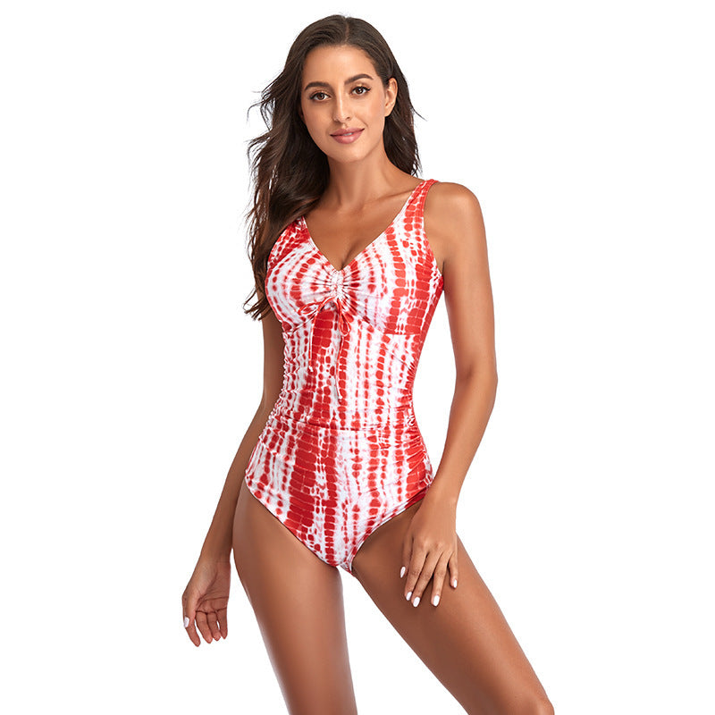 Women's One-Piece Swimsuit with Refined Ruffle Details and Elastic Design Mune Fashion