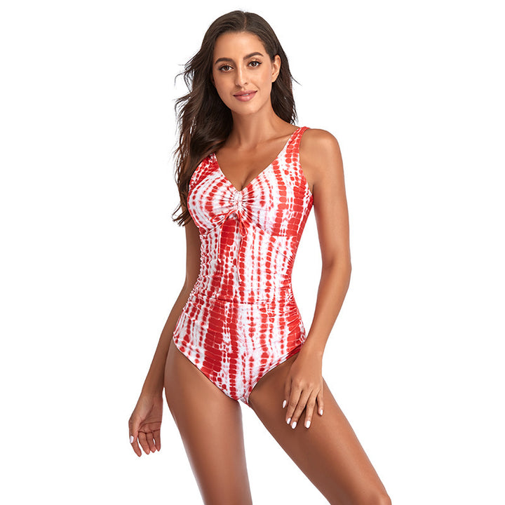 Women's One-Piece Swimsuit with Refined Ruffle Details and Elastic Design Mune Fashion