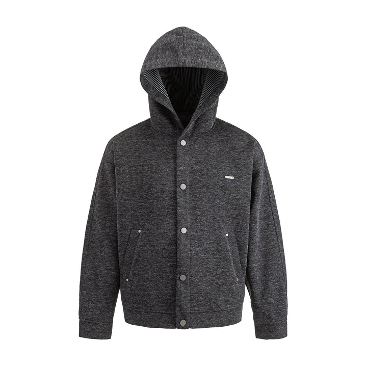 Unisex Short Cut Boxy Hoodie Jacket made of Sweat with Snap Placket and Side Pockets Mune Fashion