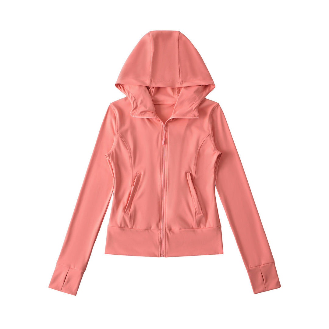 Women's Hooded Sports Jacket with Full Zip, Tailored Fit, and Integrated Zipper Pockets Mune Fashion