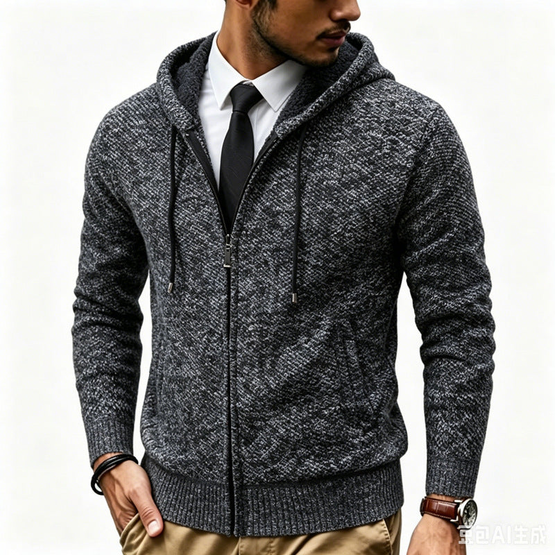 Men's Hoodie Cardigan with Teddy Lining and Full Zip Mune Fashion