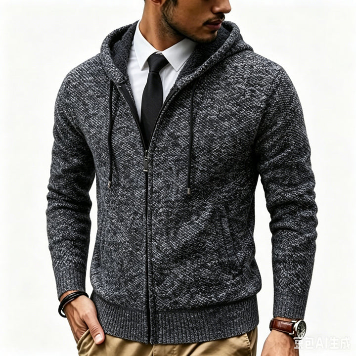 Men's Hoodie Cardigan with Teddy Lining and Full Zip Mune Fashion