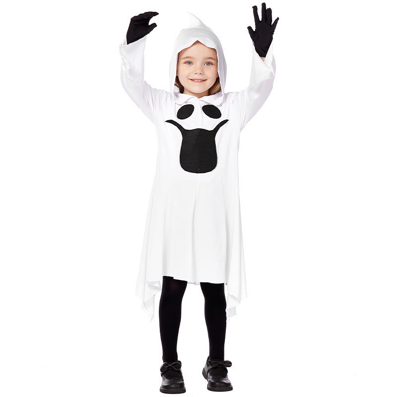 Ladies Ghost Costume with Hood and Wide Flared Sleeves Mune Fashion