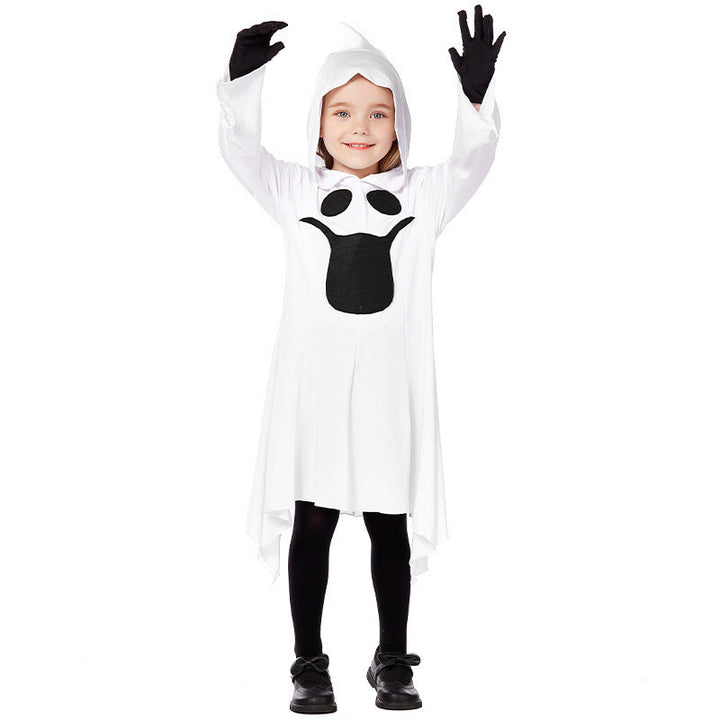 Ladies Ghost Costume with Hood and Wide Flared Sleeves Mune Fashion