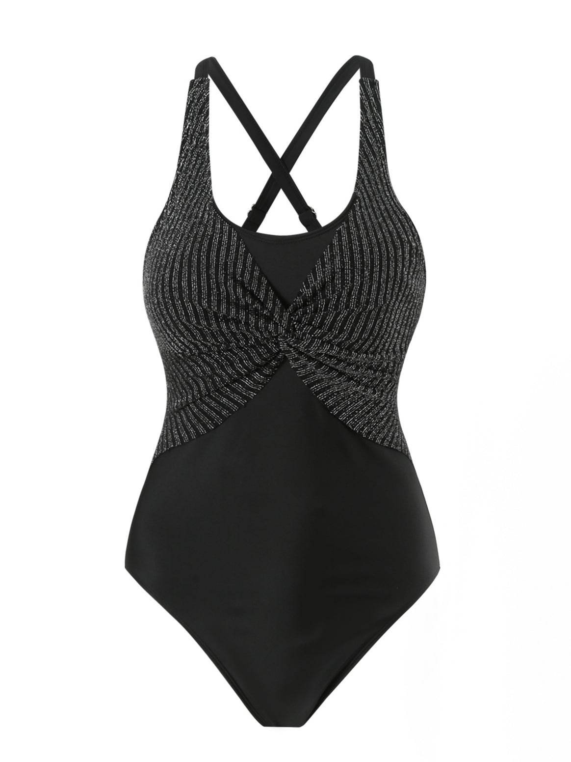 Ladies' one-piece swimsuit with sophisticated wrap design and stylish spaghetti straps Mune Fashion