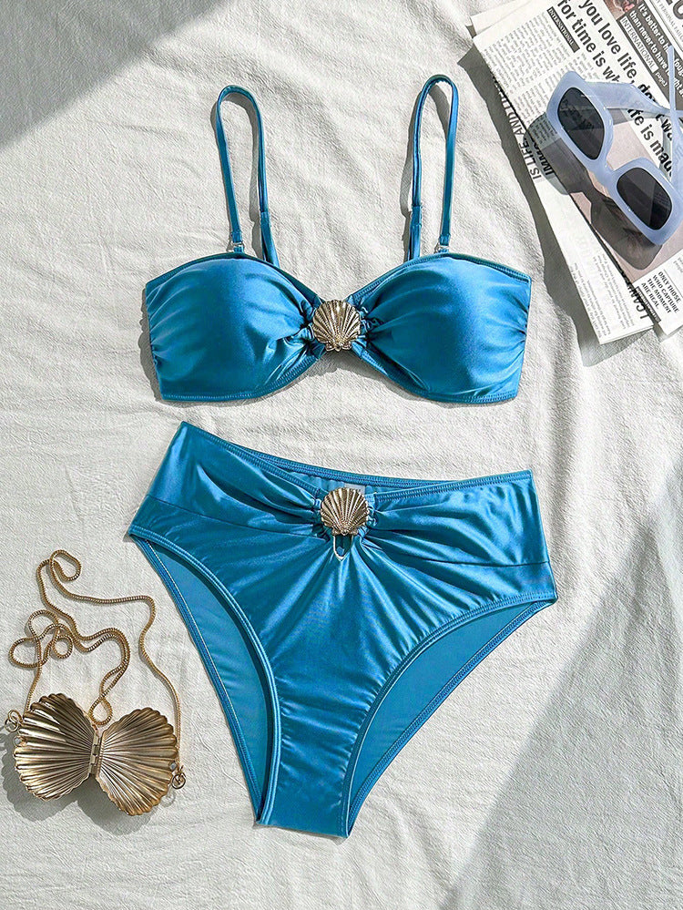 Women Elegant Bikini Set with Fashionable Shell Design Mune Fashion