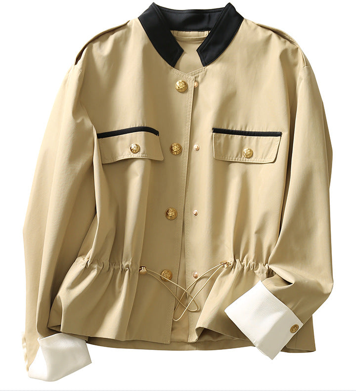 Women’s Stylish Jacket with Stand-Up Collar and Button Placket Mune Fashion