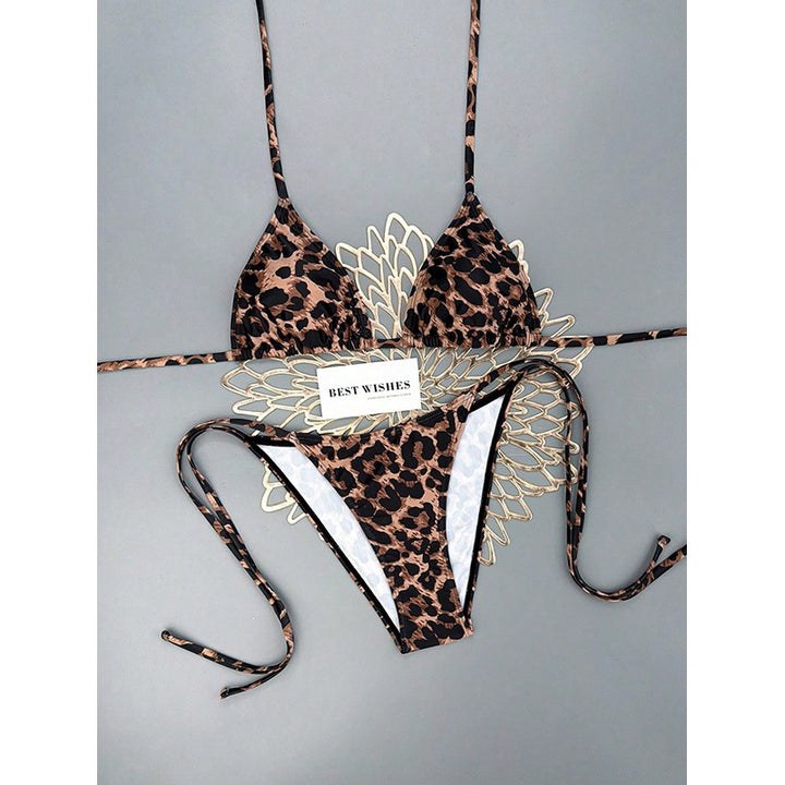 Ladies Triangle Bikini with Animal Print Mune Fashion