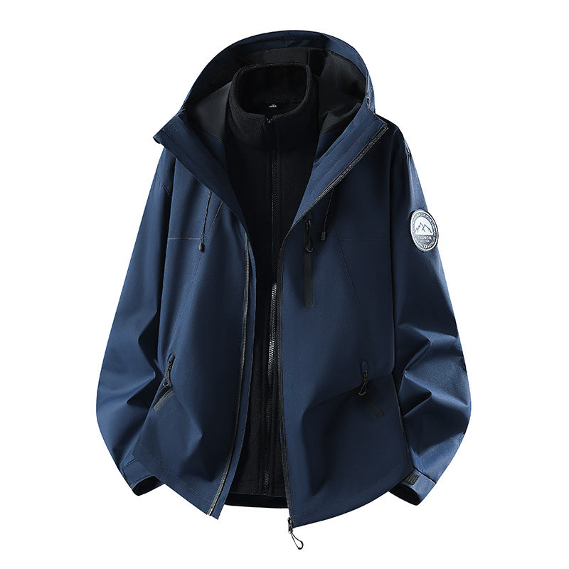 Men's three-piece softshell outdoor jacket with removable fleece lining and hood Mune Fashion