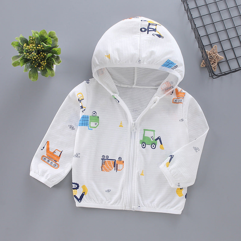 Unisex lightweight hoodie for toddlers with cute animal print and zipper Mune Fashion