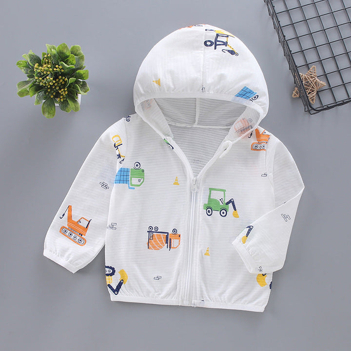 Unisex lightweight hoodie for toddlers with cute animal print and zipper Mune Fashion