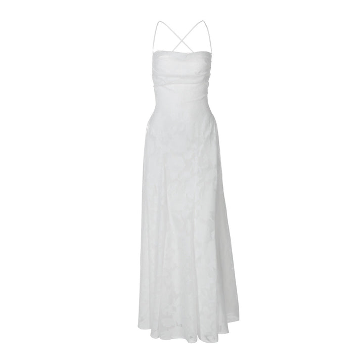 Women Elegant Evening Dress with Fine Floral Patterns and Sophisticated Details Mune