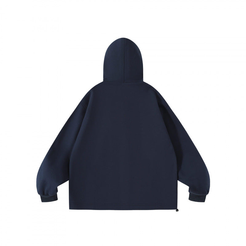 Unisex Oversize Hoodie with checkered lined hood and snap button placket Mune Fashion