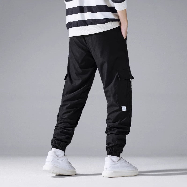 Men's Cargo Jogging Pants with Multi-Function Pockets, Drawstring Waistband & Elastic Ankle Cuffs Mune Fashion