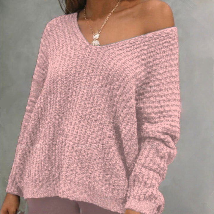 Women's Loose Boucle Knit Sweater with Dropped Shoulder Mune Fashion