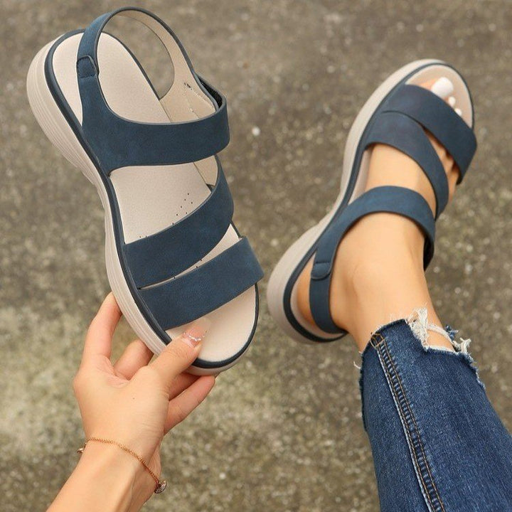 Damen Komfort-Sandalen mit verstellbaren Klettbandagen und ergonomischer Dämpfung Mune Fashion