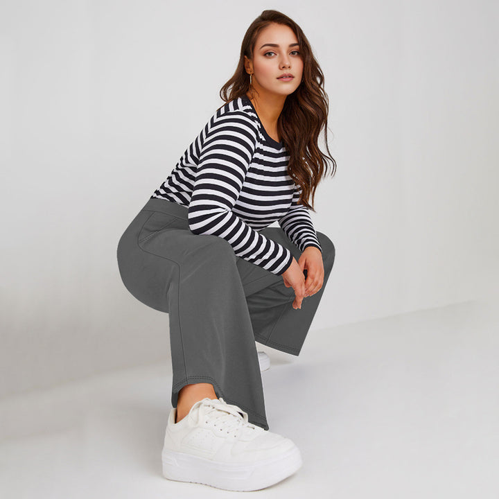 Women High-Waisted Relaxed Culotte Pants with Wide Leg and Side Pockets Mune Fashion