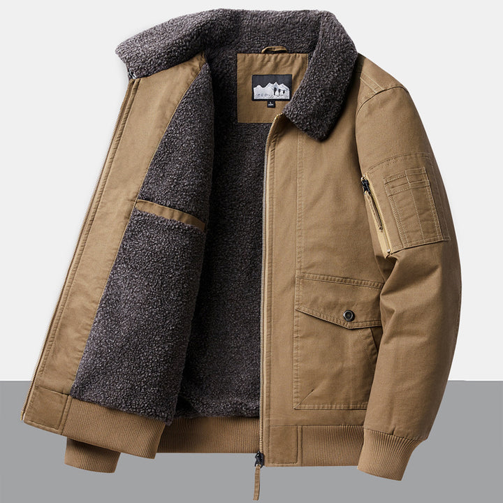 Men's Urban Utility Jacket with Teddy Fur Lining Mune Fashion