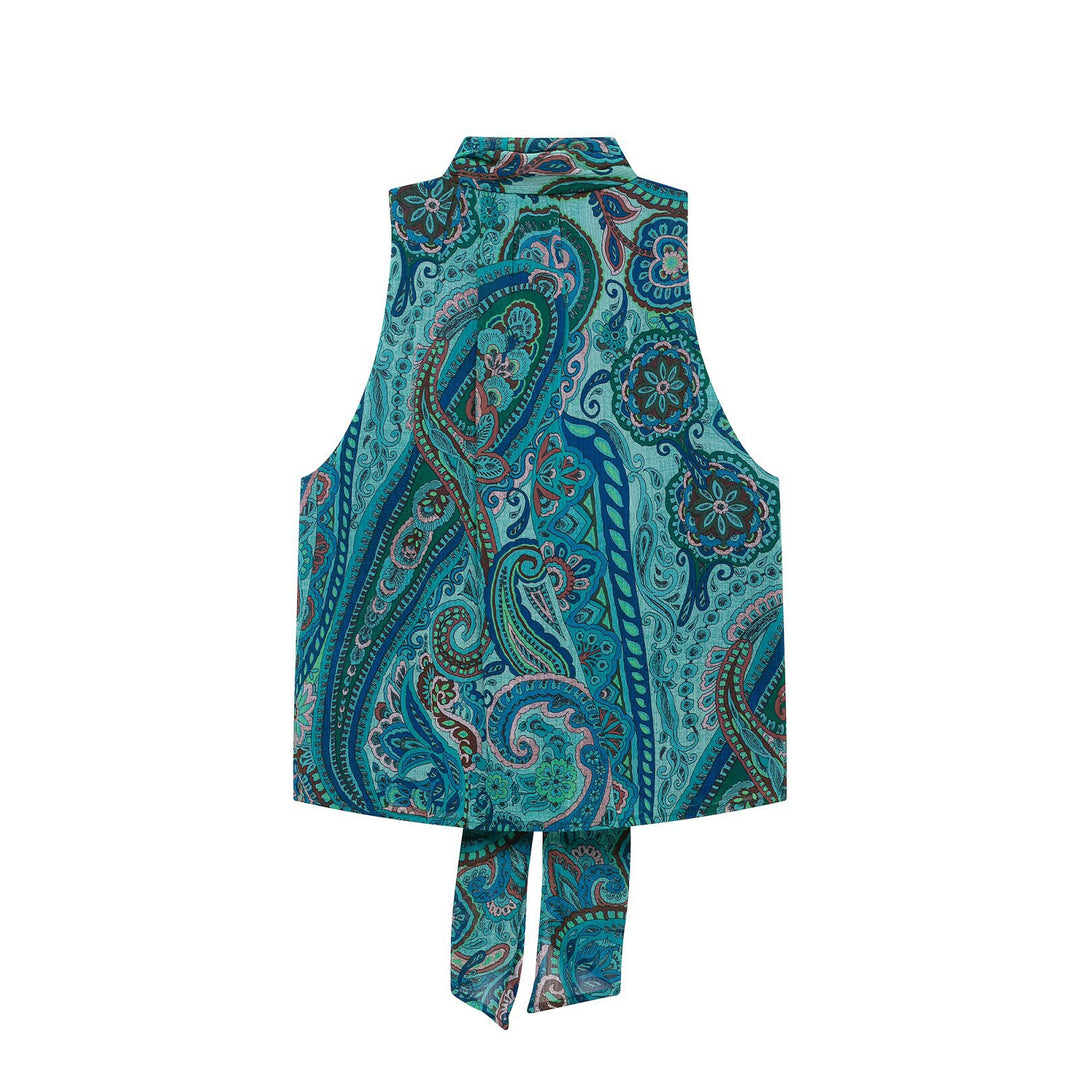 Women’s maxi skirt with paisley print, lightweight drape, pleated details, and waistband Drune