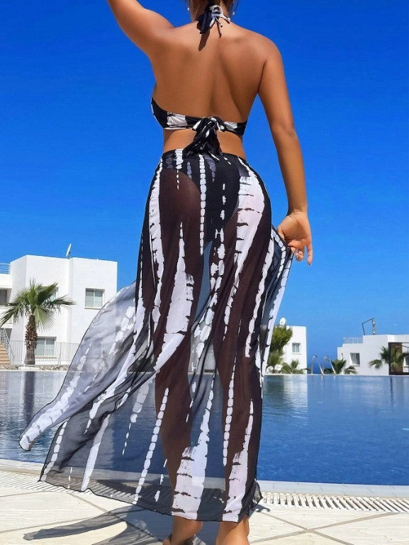 Women Maxi Beach Dress with Cut-Out Details and Asymmetrical Cut Mune Fashion