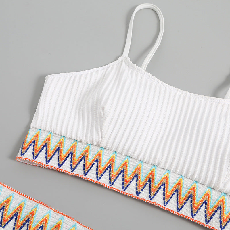 Women's integrated bikini set with geometric pattern Mune Fashion