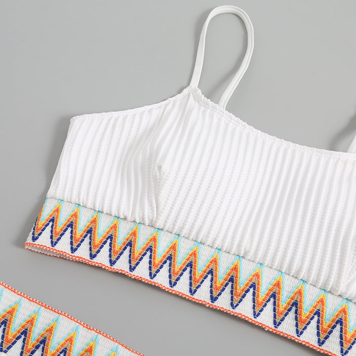 Women's integrated bikini set with geometric pattern Mune Fashion