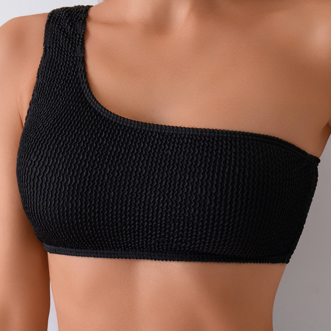 Women's Asymmetrical Bikini with Textured Upper Material Mune Fashion