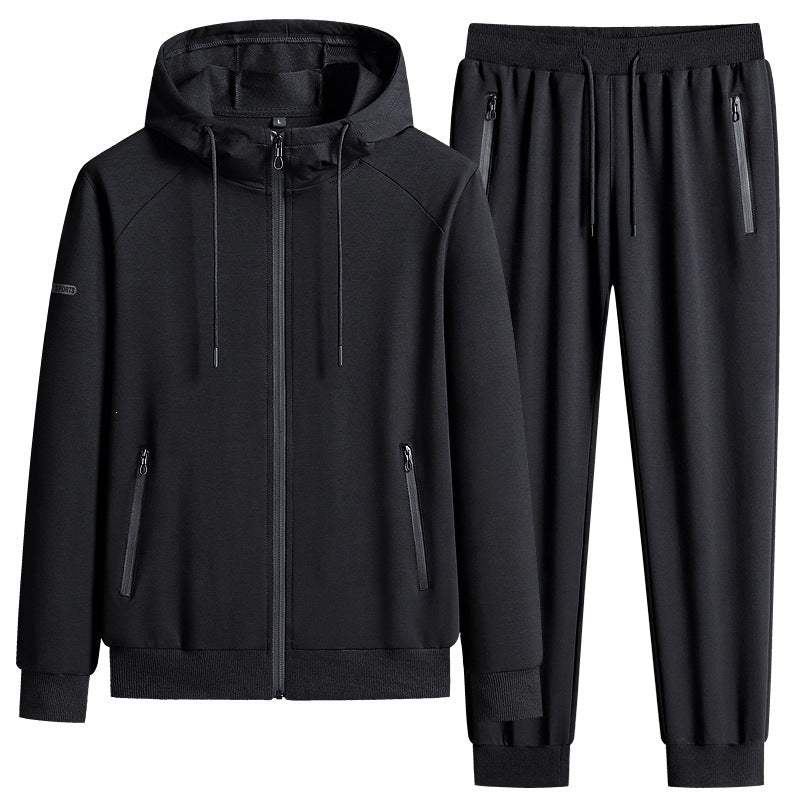 Men's Sporty Softshell Training Suit Set with Fleece-Lined Jacket and Tapered Jogging Pants Mune Fashion